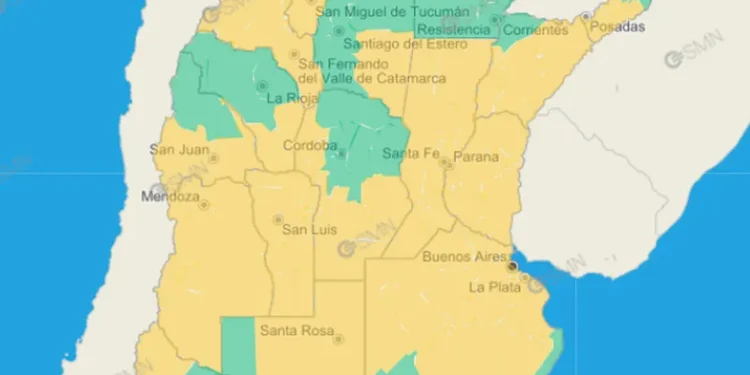 Alerta por temperaturas extremas en varias provincias argentinas este lunes: informe del Servicio Meteorológico Nacional