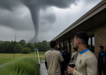 La rutina de la Selección se ve interrumpida por un tornado en Kansas