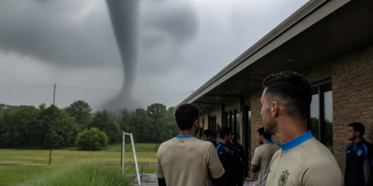 La rutina de la Selección se ve interrumpida por un tornado en Kansas