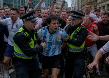 Conflicto tras la semifinal: un hincha argentino fue rescatado por la policía británica ante la muchedumbre inglesa