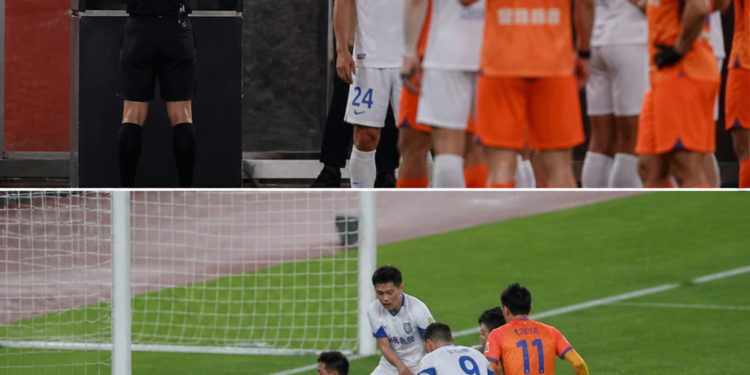 El inusual ‘doble gol’ anulado en China genera debate mundial