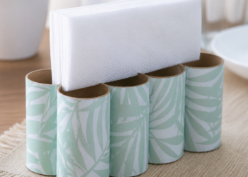 Transforma rollos de papel higiénico en un servilletero artesanal: guía paso a paso